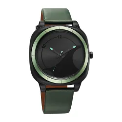 Fastrack Hype Black Dial with Green Leather Strap Watch for Unisex