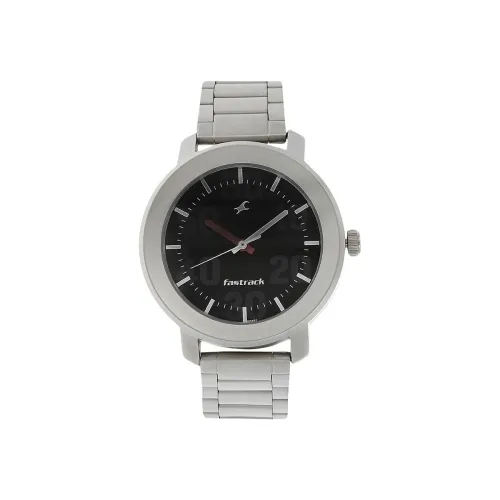 Image of Fastrack Men Quartz Analog Black Dial Stainless Steel Strap Watch