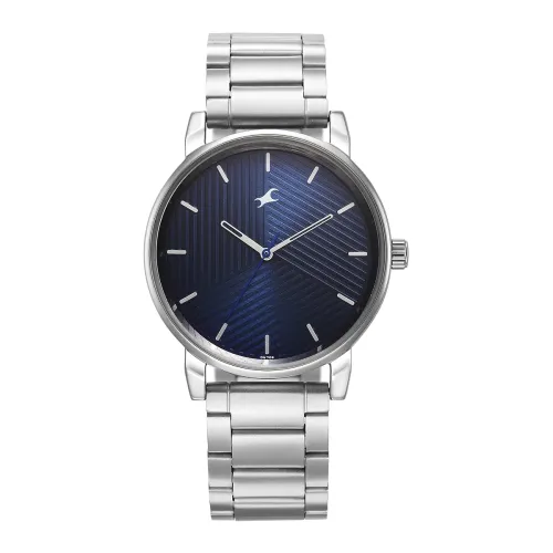 Image of Fastrack Men Stunners Quartz Analog Blue Dial Silver Metal Strap Watch