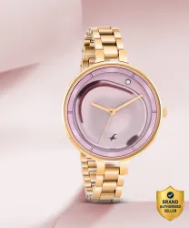 Fastrack MetaWe Girls Analog Watch Purple Dial Rose Gold