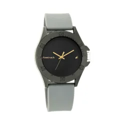 Fastrack Silicone Analog Grey Dial Unisex-Adult Watch-68013Pp10, Gray Band