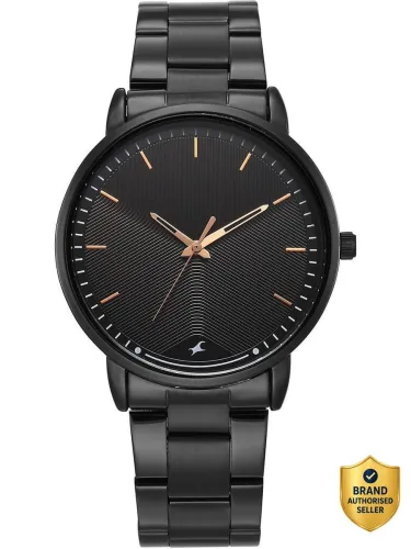 Image of Fastrack Stunners X Quartz Black Dial Black Stainless steel Strap Analog Watch