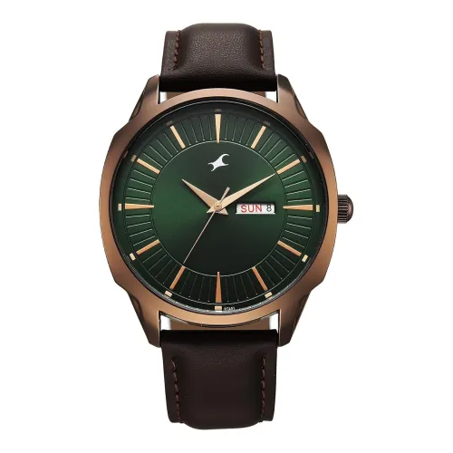 Image of Fastrack Stunners XI with Quartz Analog Dark Green Dial Brown Leather Strap