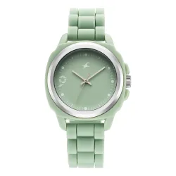 Fastrack Tees Hype Bounce Quartz Light Green Round Dial Mens Watch | Water Resistance Watch | Watches for Men Analog - 