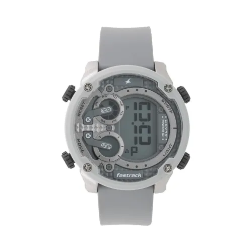 Image of Fastrack Trendies Digital Grey Dial Silicone Strap Watch For Men