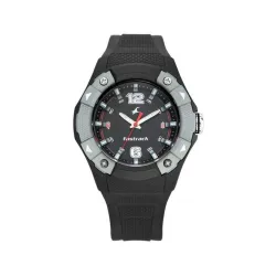 Fastrack Trendies Quartz Analog Black Dial Black Silicone Strap Watch for Guys