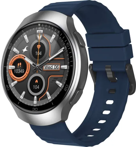 Image of Fastrack VOX CirQ, 1.38' TFT Display, AI Chat, Fast Charge, IP68, BT Calling Smartwatch Smartwatch (Blue Strap, Free Siz
