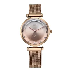 Fastrack Vyb Aura Quartz Analog Silver & Peach Dial Watch for Women