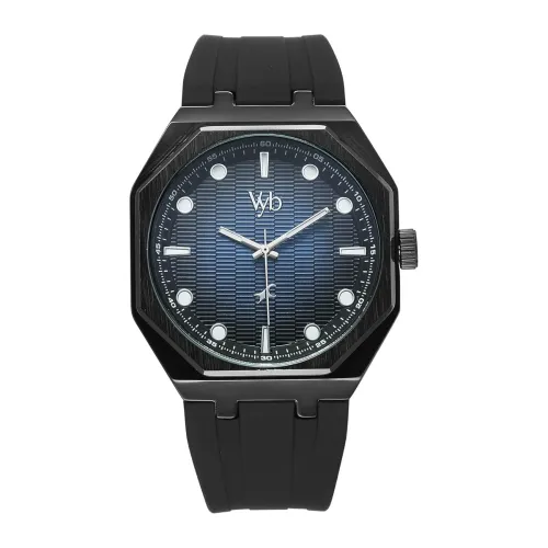 Image of Fastrack Vyb Rebel Quartz Analog Black Dial Black Silicone Strap Watch for Men - FV30017NP04W