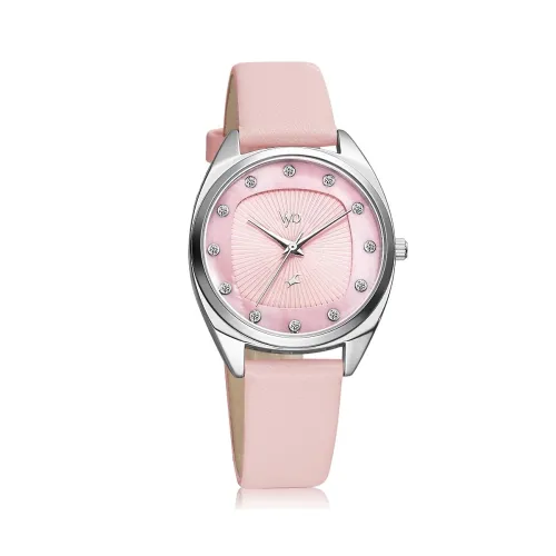 Image of Fastrack Vyb Spotlight Quartz Analog Pink Dial Leather Strap Watch