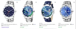 Fastrack With Date Blue Dial Silver Stainless Steel Strap Analog Watch - For Men 3240SM02