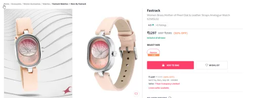 Image of Fastrack Women Brass Mother Analogue Watch 6258SL02