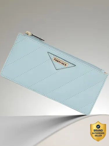 Image of Fastrack Women Casual Blue Artificial Leather Wrist Wallet 