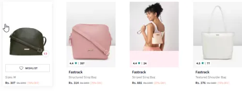 Image of Fastrack Women Olive Half Moon Sling Bag Starting Price @ ₹307