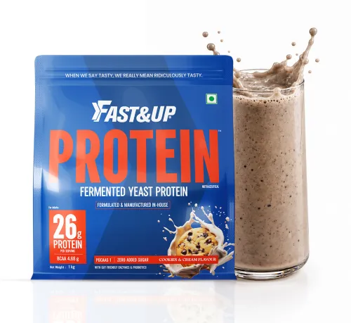 Image of FAST&UP Fermented Yeast Protein Powder - (1 kg, Cookie & Cream)