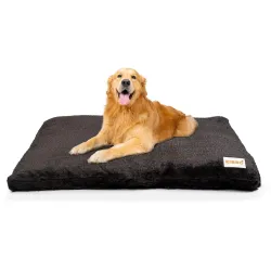 Faux Fur Winter Flat Bed for Dogs & Cats | Detachable Cover & Anti-Skid Base with Soft Faux Fabric, Spacious & Versatile