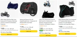 FAVY Waterproof Bike Cover Starting @ ₹169