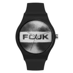 FCUK Analog Black Dial Mens Silicone Watch-Fc176B