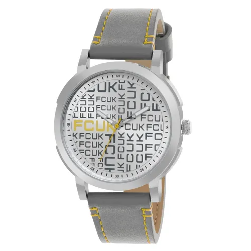 Image of FCUK Analog Silver Dial Watch for Men - FK00013D