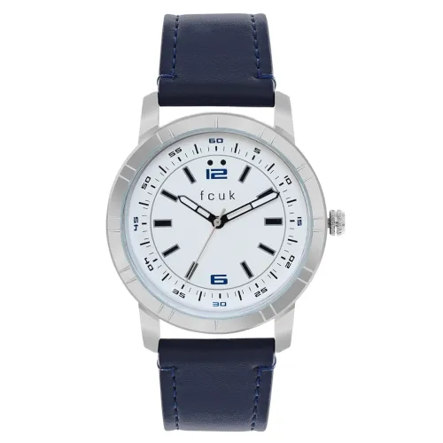Image of FCUK Analog White Dial Watch for Men