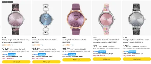 Image of FCUK Analog Women's Watch at minimum 75% Discount