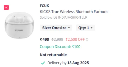 Image of FCUK KICKS True Wireless Bluetooth Earbuds