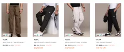 FCUK Men Loose Fit Cargos Trousers up to @ ₹75% Discount