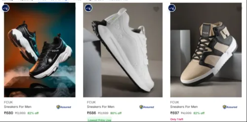 Image of FCUK Men’s Casual Shoes at minimum 75% Discount