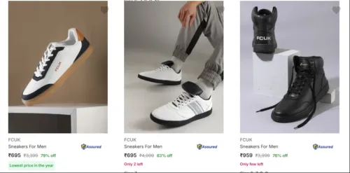 Image of Fcuk Men’s Casual Shoes at minimum 70% Discount