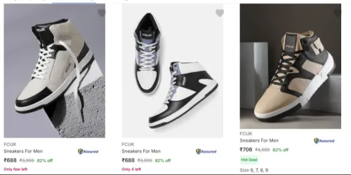 Image of Fcuk Men's Shoes upto 82% discount 