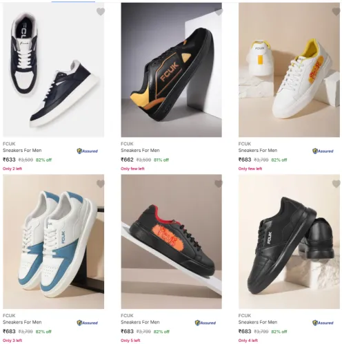 Image of Fcuk Men’s Sneakers @ Up to 82% Discount