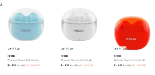 Image of Fcuk Wireless Blutooth Earbuds @ ₹399
