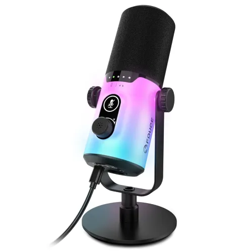 Image of FDUCE D20 USB/XLR Gaming Mic (RGB, Mute, Gain, Stand)