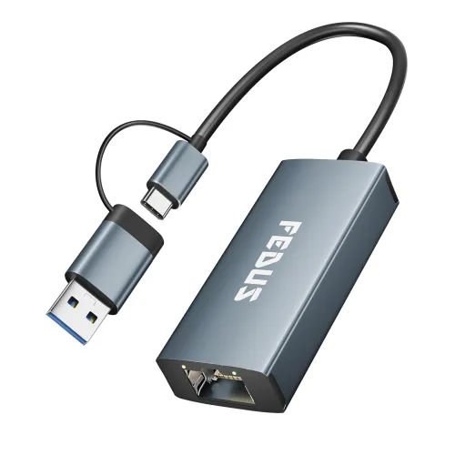 Image of FEDUS 1gbps 2-in-1 Gigabit Type C to Ethernet Adapter