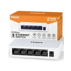 FEDUS Ethernet Switch 5 Port Gigabit Ethernet Splitter