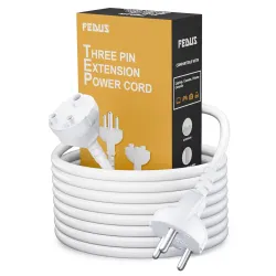 Fedus 18AWG Heavy Duty 3-Pin Power Extension Cord 1.5m