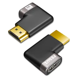FEDUS 2 Pack 8K Ultra HD HDMI Connector 90 Left and rightward L Shape Male to Female Converter Right Angle Adapter Exten