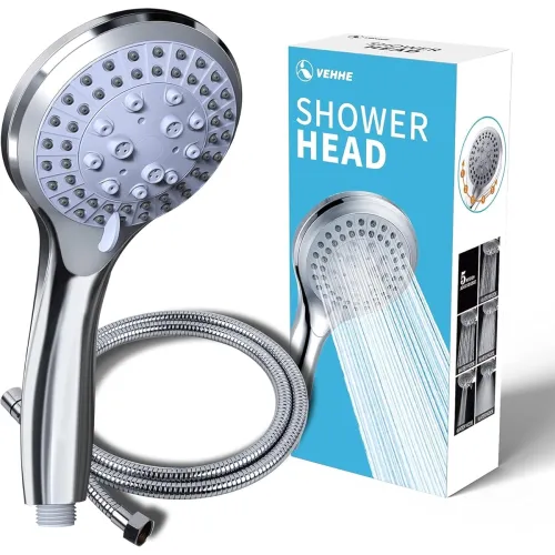 Image of FEELSO Hand Shower Rain Shower Pressure Increasing 4-Function Hand Shower Shower Head with 1.5 m Heavy Stainless Steel M