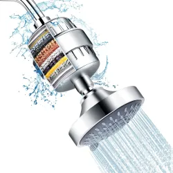 FEELSO High Pressure 5-mode Filtered Shower Head - No.1 Sales in US&EU - 15 Stage Shower Head Filter for Hard Water for