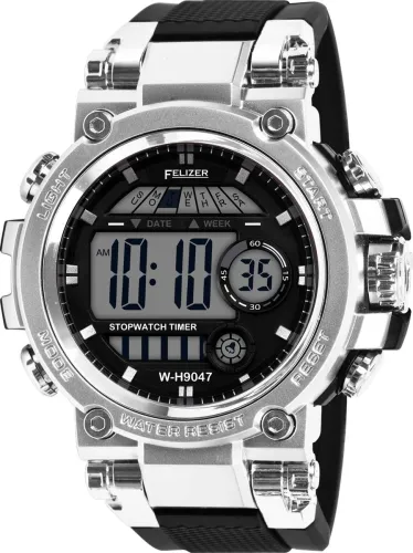 Image of Felizer 9047 SilverBlack Digital Watch Men