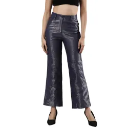 Femmora Flared Solid Wide Leg Pants, Soft Breathable Cotton Fabric with Button Waistband Closure, 2 Functional Pockets, 