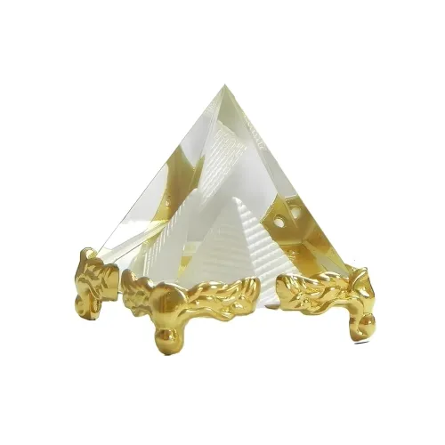 Image of Feng Shui Glass Crystal Pyramid with Stand