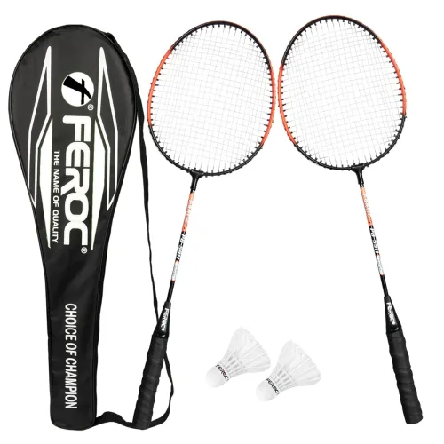 Image of FEROC 2 Pieces Aluminium Badminton Racket with 3 Pieces