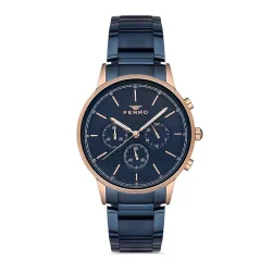 Ferro Aversa Multifunction Black Round Dial Mens Watch