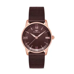 Ferro Lucca Analog Brown Round Dial Womens Watch