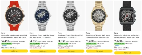 Image of Ferro Men's Watches at miniumm 80% Discount