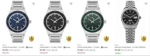Image of Ferro Men's Wrist Watches at minimum 80% Discount