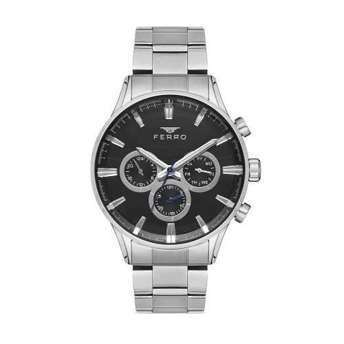 Image of Ferro Multifunction Black Round Dial Men's Watch - FM11180A-A2