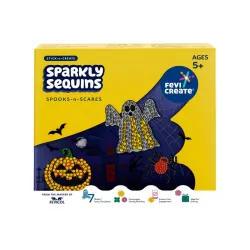 Fevicreate Stick-n-Create Sparkly Sequins Spooks-n-Scares Kit | Sequin Art | Colourful Sequins | Screen-Free Play | Boost Creativity | Gifting | Ages 5+