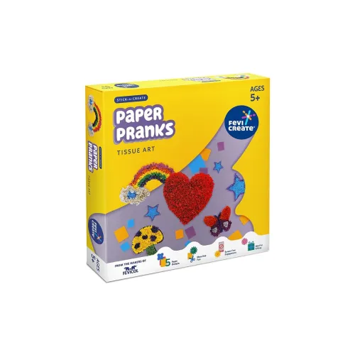Image of Fevicreate Tissue Art Kit | Create 5 Exciting Templates to Using Tissue, Glue Drops, Fevistik & More | Boost Child's Cre